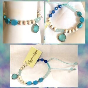 3-$15 Elly Fiji Turquoise Beaded Artisan Charm Bracelet